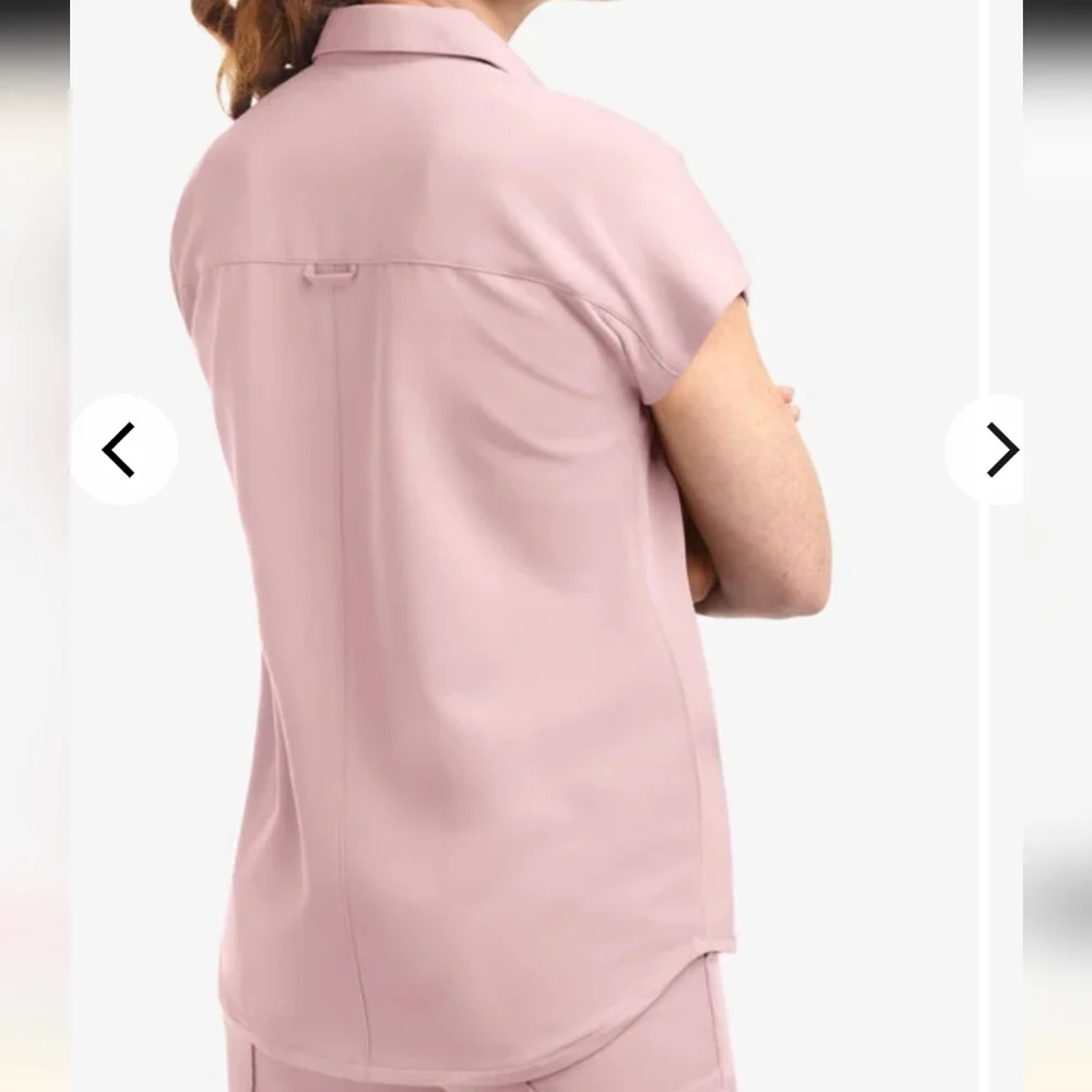 Movement by Butter Soft Mintaka scrub top, shirt collar, size L,mauve pink. - Picture 6 of 17